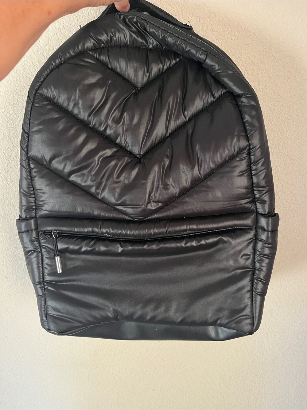 Athleta Black Quilted Puffer Backpack
